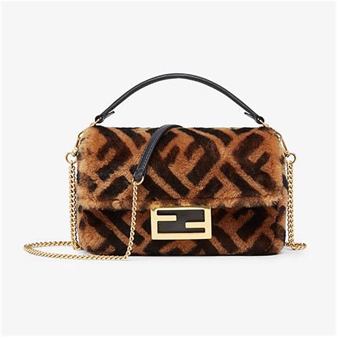 fendi mini baguette sheepskin